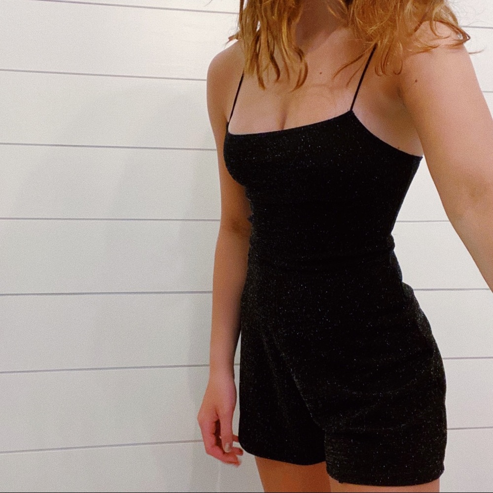 Garage Black Sparkly Romper